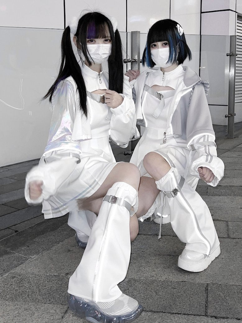 Y3Kサブカルサイバー系ショートジャケット+ワンピースセット 24年6月配送 - grimoire