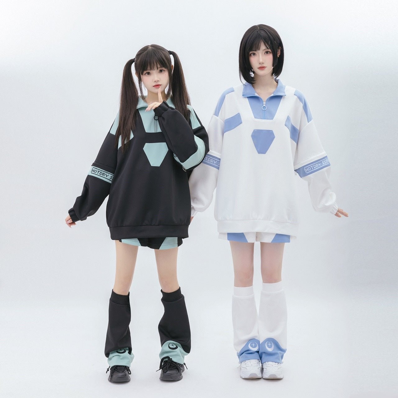 天使界隈 サブカル天使 アクアパーカー ハイネックハーフZIP 袖着脱2way - grimoire