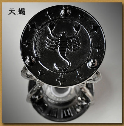 Hourglass with 12 constellations, black antique decoration, swears to last 30 minutes