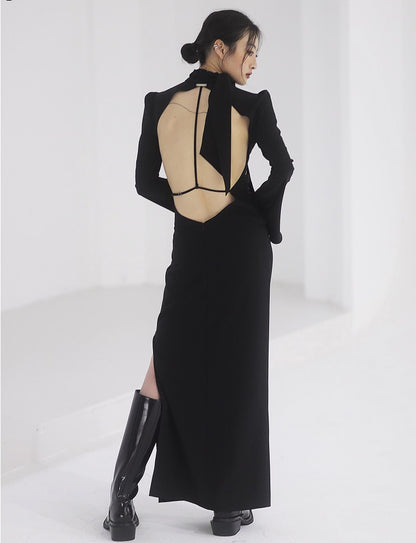 backless hollow strap dress