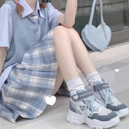 Tenshi Neighborhood High Cut Platform Sneakers Sangle de ceinture 