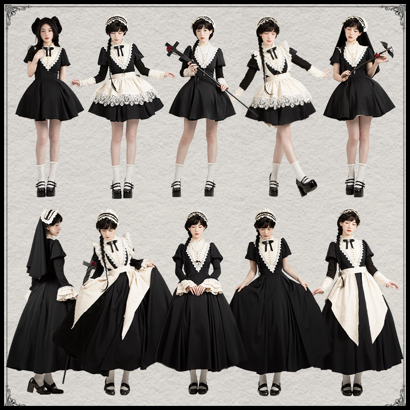 修道女風クラシカルメイドワンピースセット