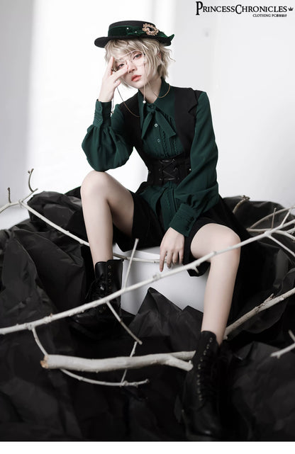 ★即納★　貴族のレースアップロングジレ　黒Mサイズ　黒Sサイズ 黒Lサイズ