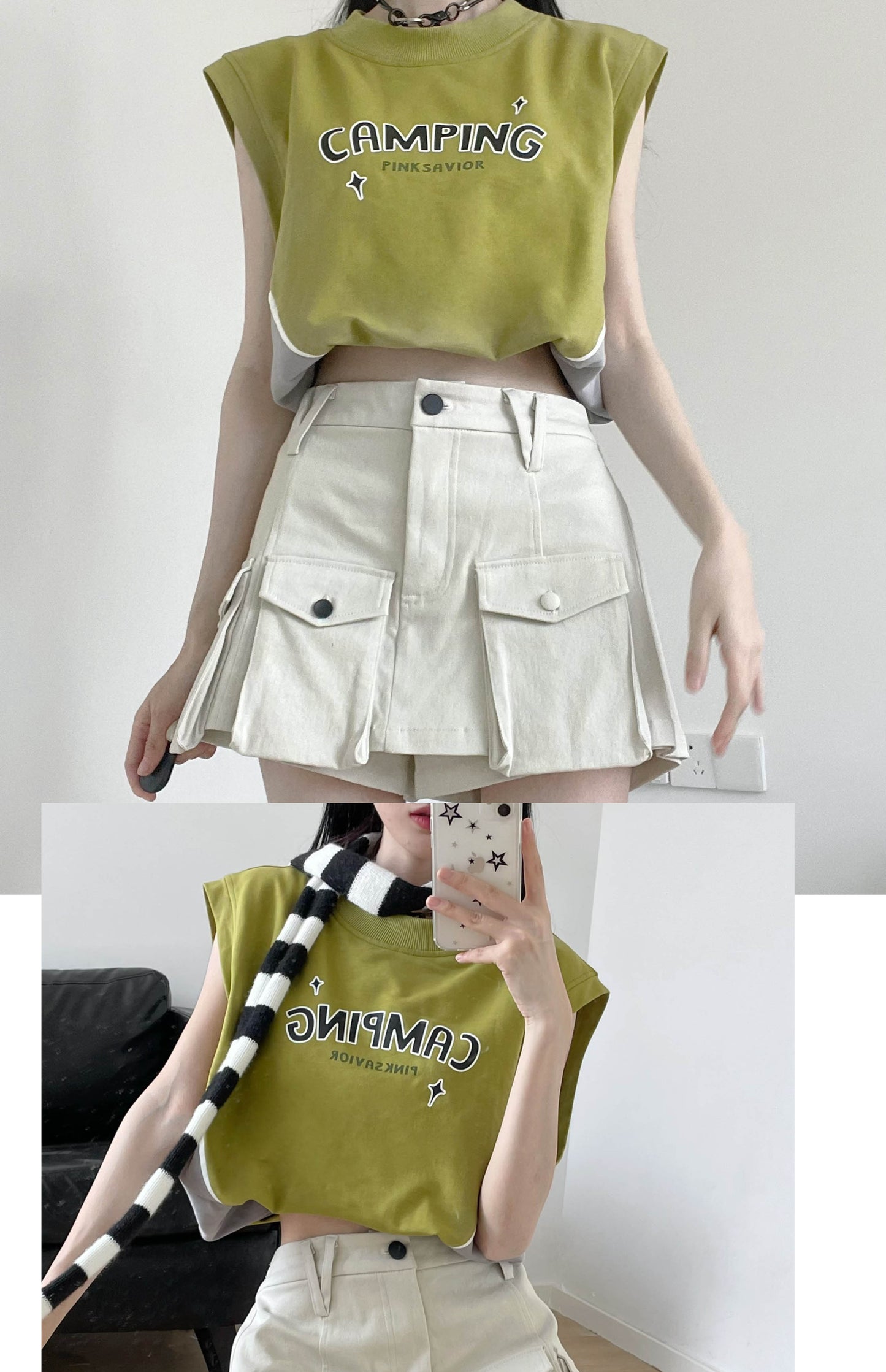 Overseas Girl Cargo Skirt Set