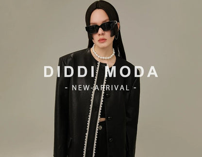 DIDDI MODA　甘くてクールな2WAY レザージャケット　ビッグカラー - grimoire