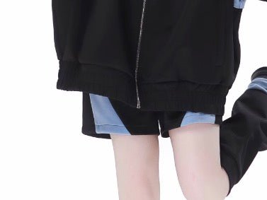 HOTDRY SIS] 青と黒のサブカル界隈 ジップジャケットジャージ