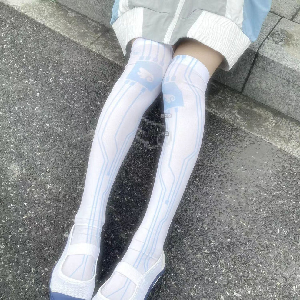 【天使界隈👼】ボーダーニーハイソックス