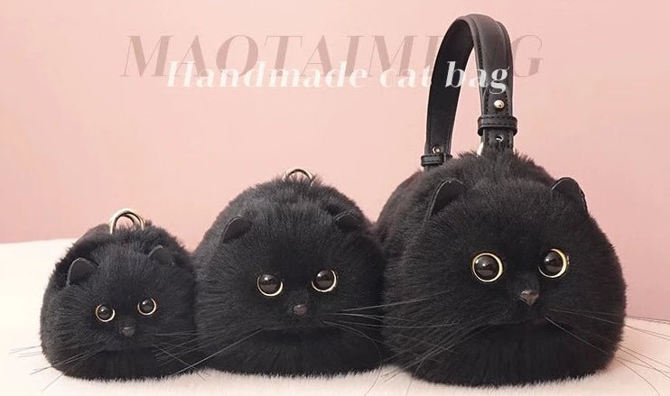 もふもふリアルな黒猫バッグ　 - grimoire