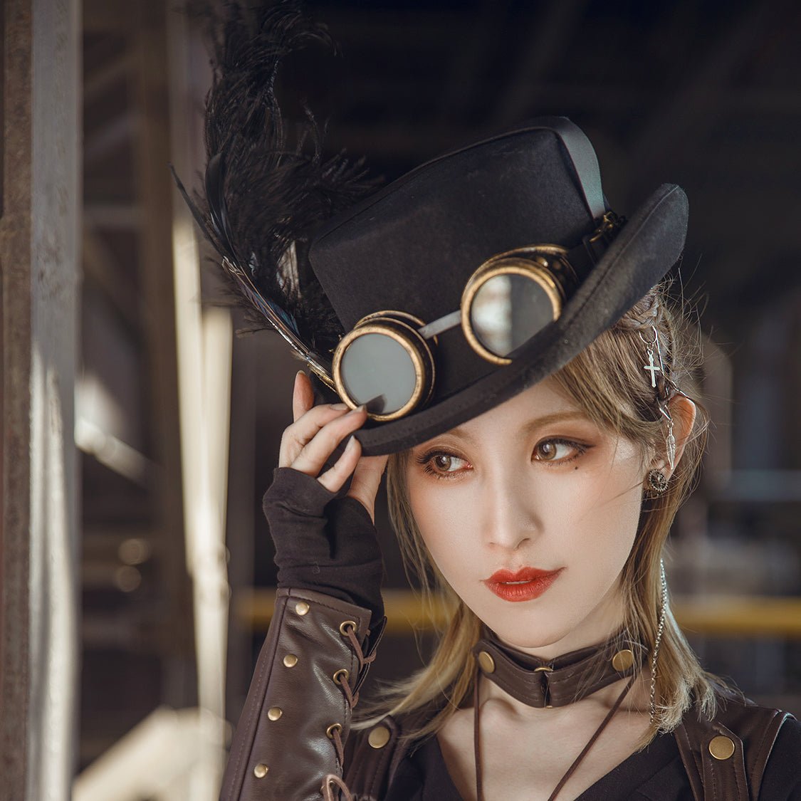 steampunk metal gear vintage goggle hat – grimoire
