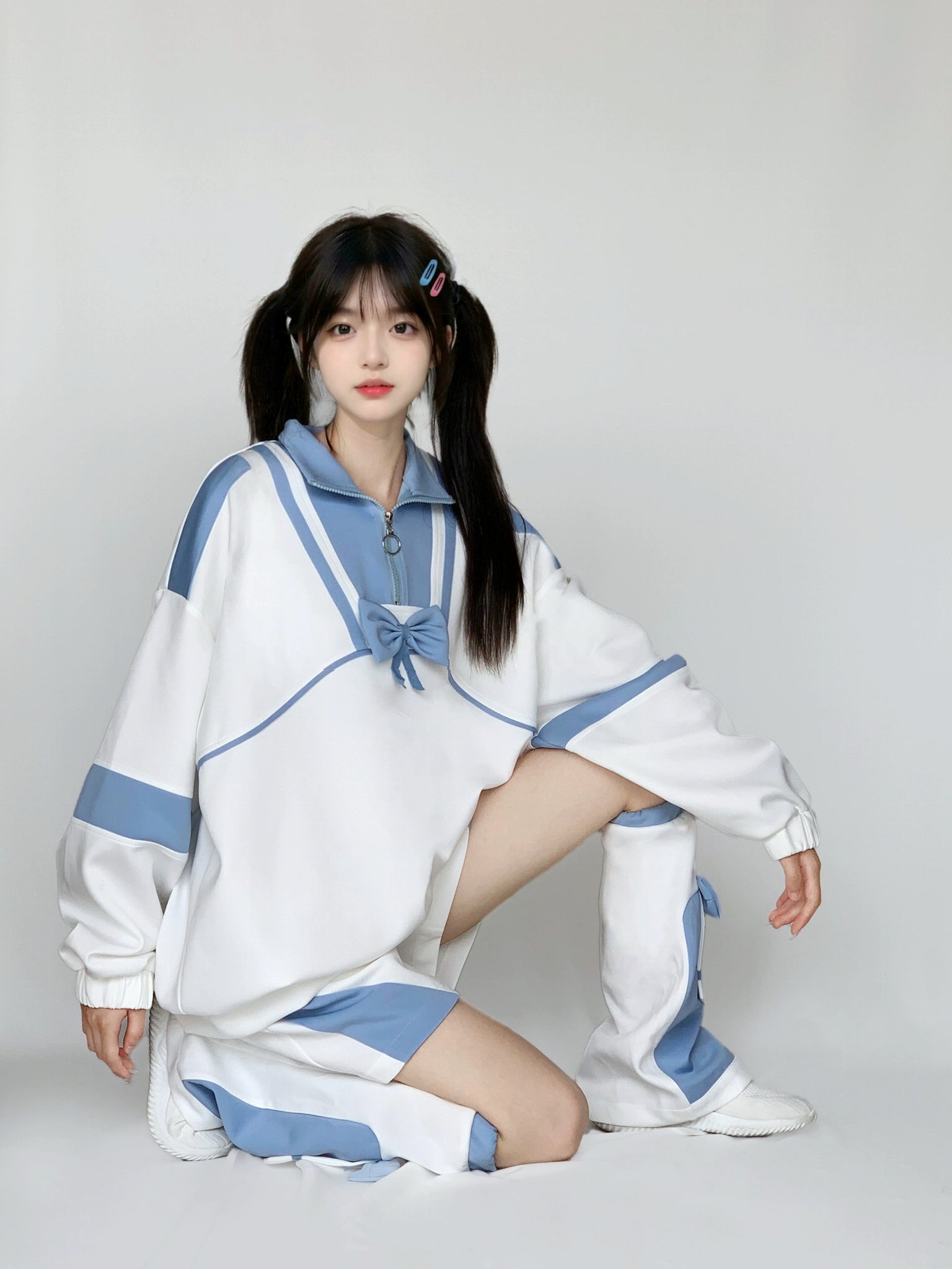 Jersey half zip hoodie with ribbon Angel Neighborhood