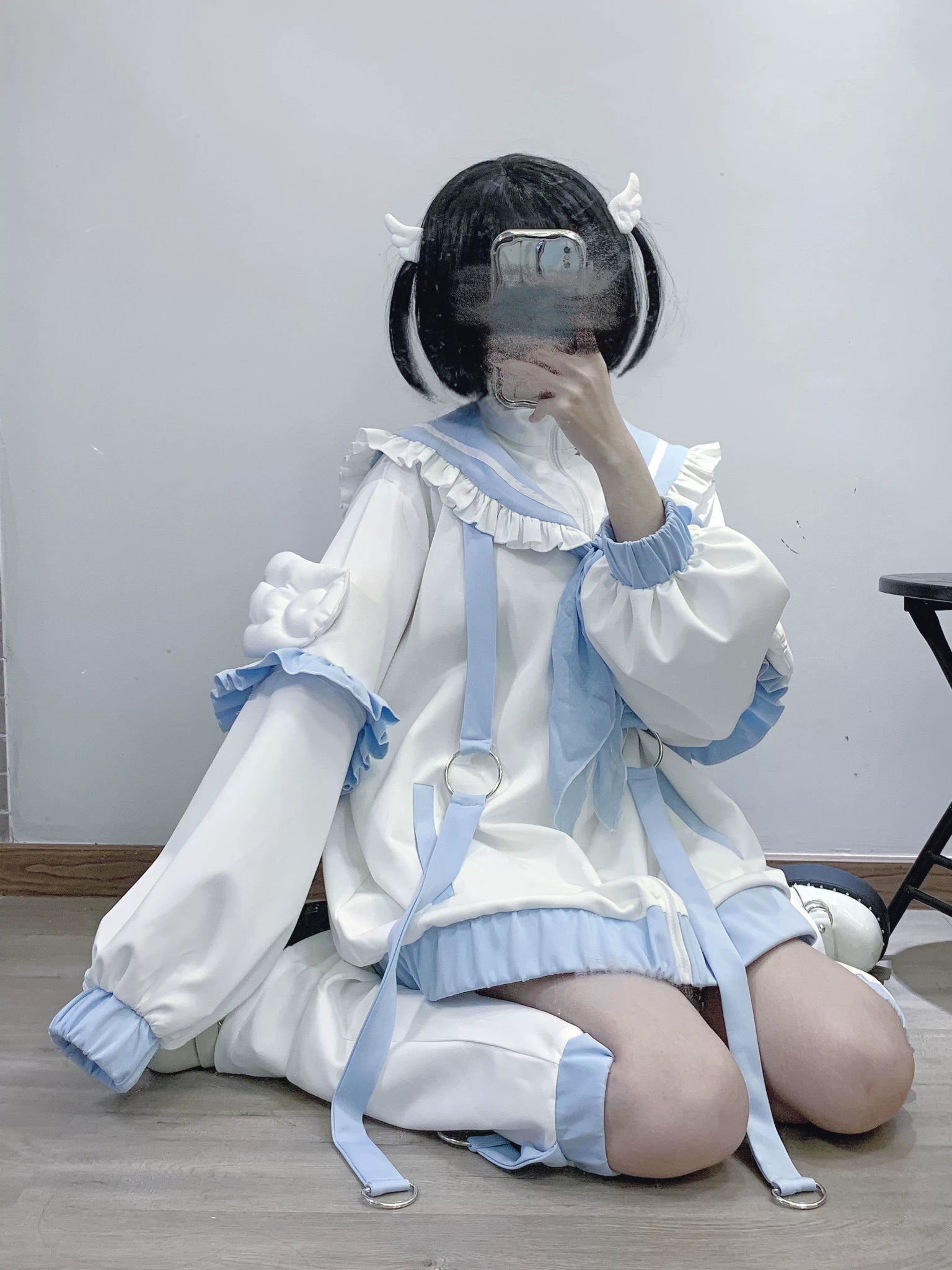 美品☆天使界隈ジャージ3点セット☆ 天使界隈 水色界隈 セーラー天使の水色ジャージセット – 個性的な