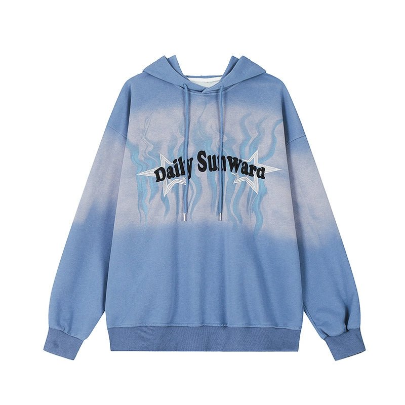 Y2K Retro Oversized Grunge Embroidered Pullover Hoodie