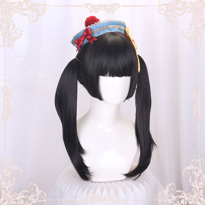Lolita wig, double ponytail, lolita, braid hairstyle, little zombie, 77 pieces, daily headcover, fake hair 