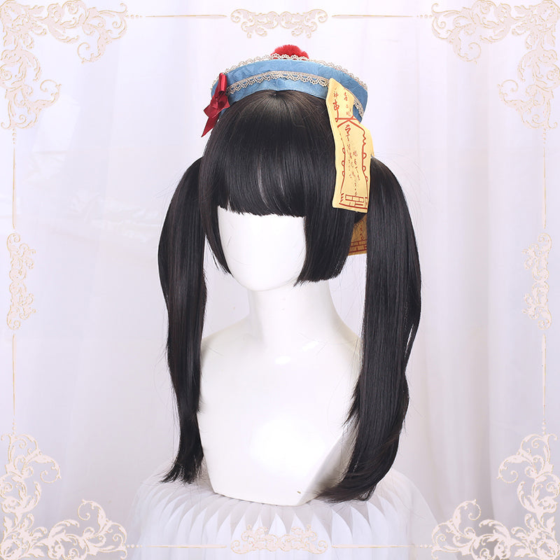 Lolita wig, double ponytail, lolita, braid hairstyle, little zombie, 77 pieces, daily headcover, fake hair 