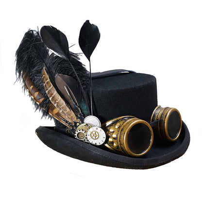 steampunk metal gear vintage goggle hat
