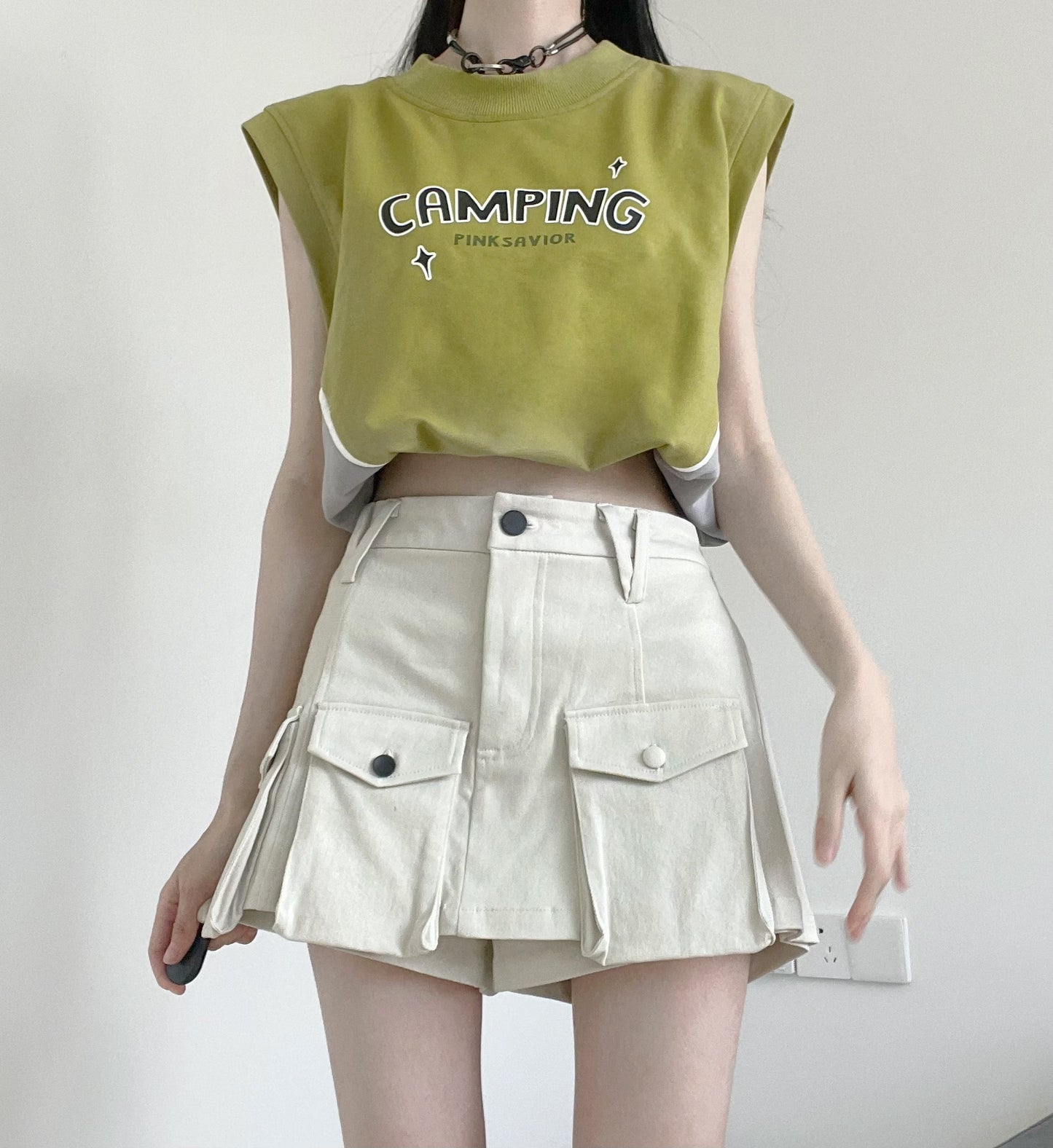 Overseas Girl Cargo Skirt Set