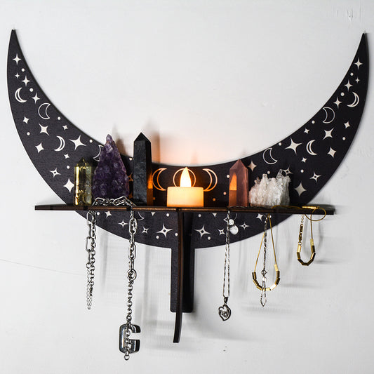 Moon Bohemian Wooden Rack Witch's Room