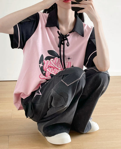 Pink off-shoulder with choker Y2K Fashion