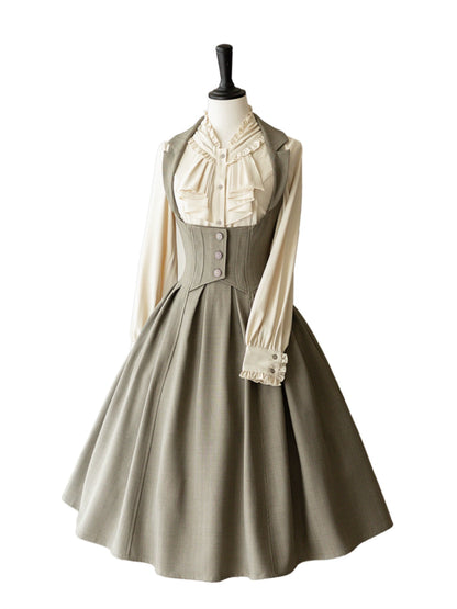 英国令嬢の休日　クラシカルベスト風ジャンパースカートドレス