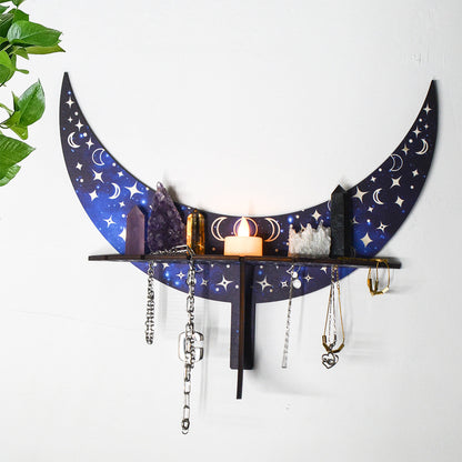 Moon Bohemian Wooden Rack Witch's Room