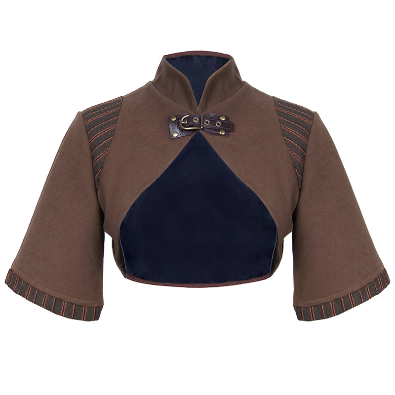 steampunk steampunk brown short sleeve jacket